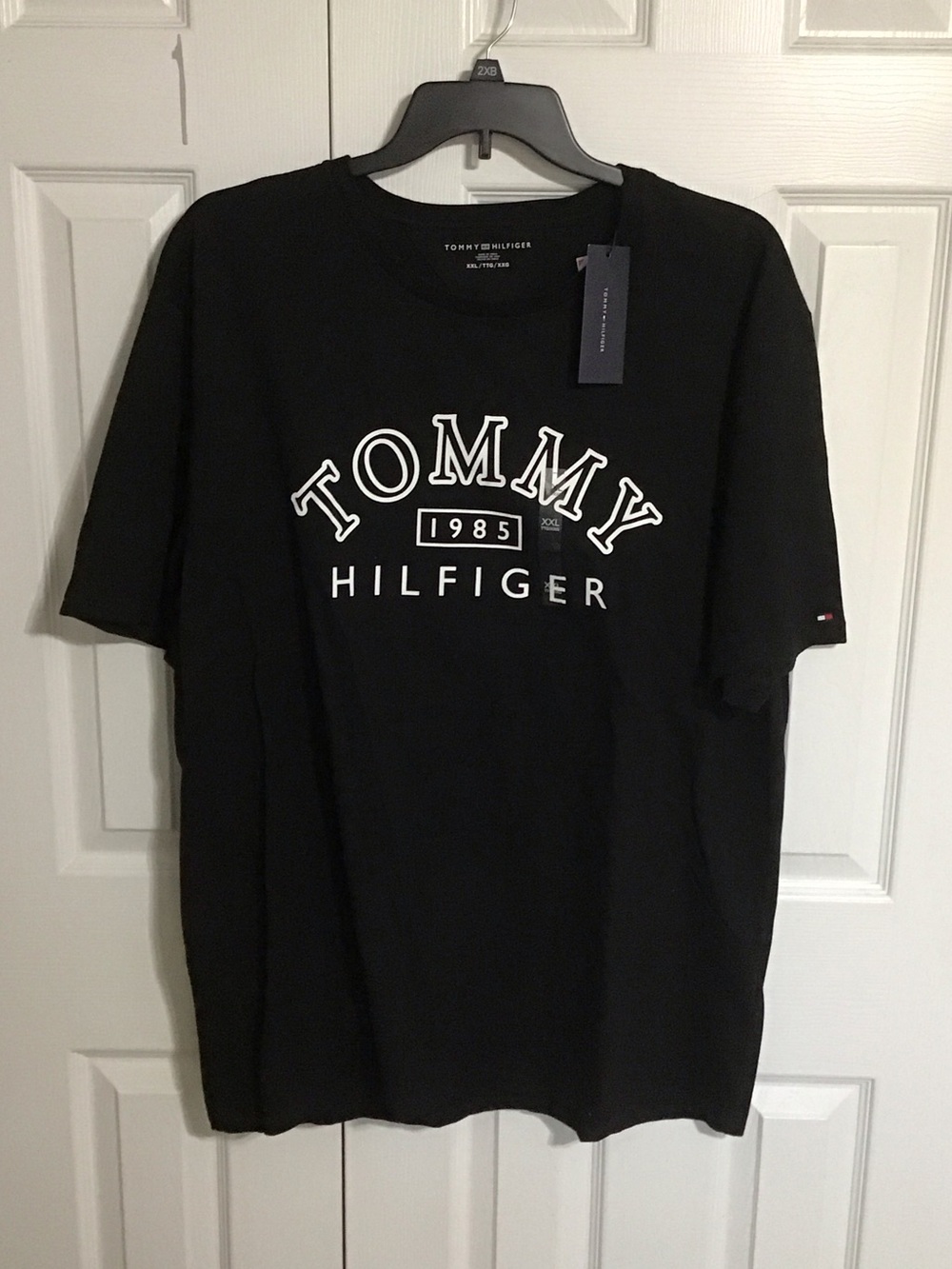Tommy Hilfiger Black Crewneck Tee with White Logo
